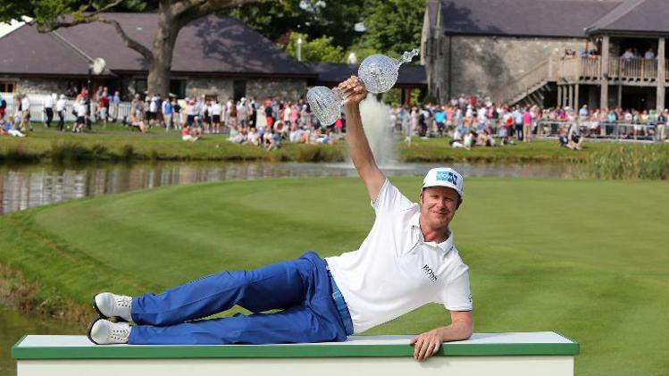 Finland's Mikko Ilonen celebrates his 2014 Irish Open victory